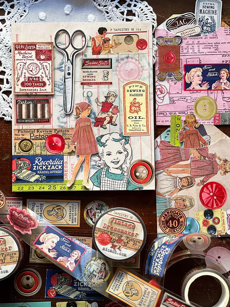 【MIC MOC】PREMIUM PET (UV) TAPE 30MM ‘VINTAGE DRESSMAKER’